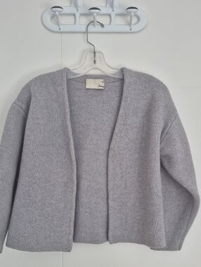 Wilfred Lavender Grey Open-Front Knit Cardigan